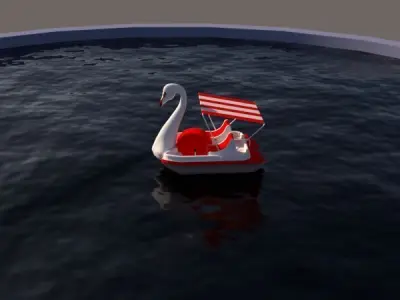 Pedal boat - Swan 3D model