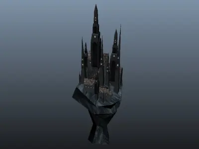 Dracula s Castle Low-poly 3D model