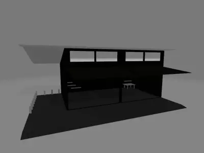 Garage  Low-poly 3D model