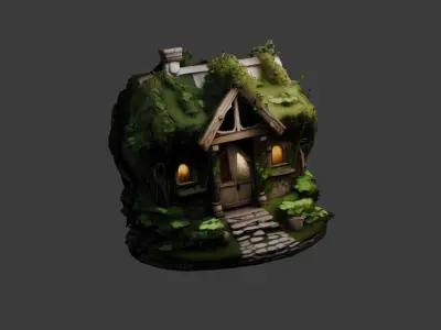 Fantasy World Structures and Nature Stylized 3D Asset Pack 3D model