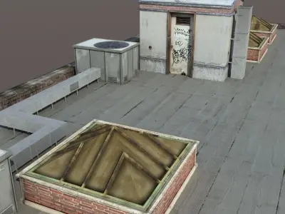 Old Factory Ruin Low Poly 137 3D model