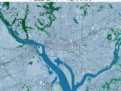 Washington with Terrain 3D model