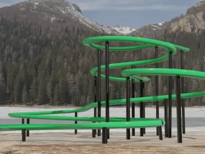 Water Slide  Low-poly 3D model