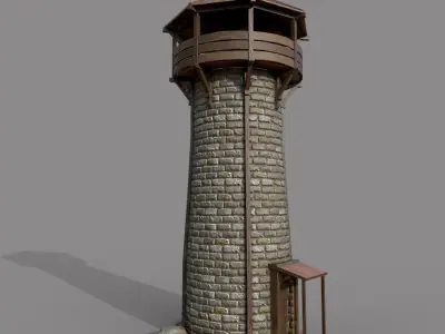 Watch Tower Low-poly 3D model shop