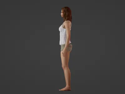 Young beautiful model 3D model