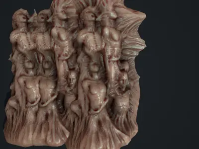HOrror Mutated people Animated Low-poly 3D model