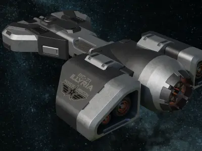 Sci-Fi Scout Spaceship Low-poly 3D model