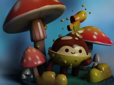 little chestnut  mushroom 3D model