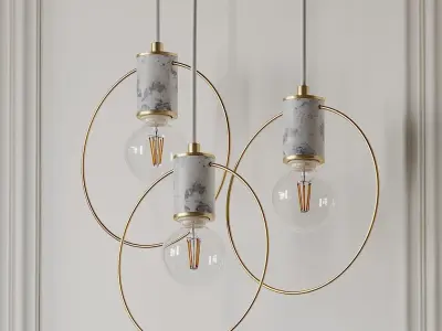 1 Light Single Geometric Pendant 3D model