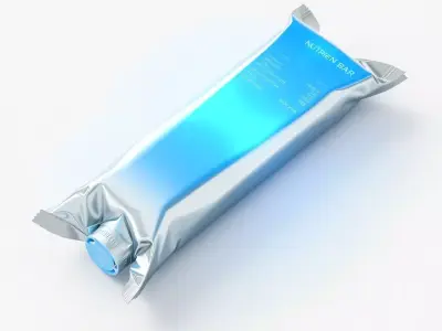 Futuristic Nutrient Bar Pouch Low-poly 3D model