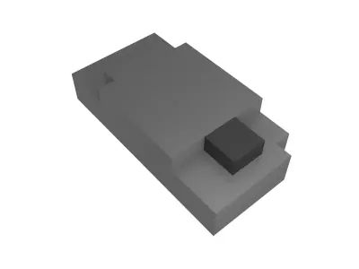 Voxel Mouse v1 001 Low-poly 3D model