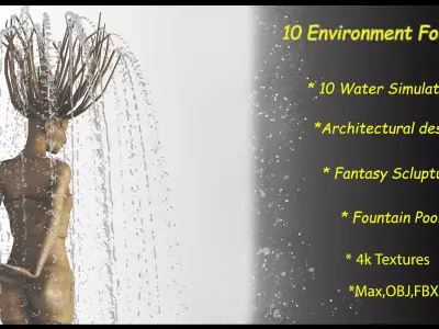 10 Environment Fountain 3D model