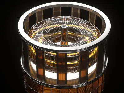 Concept Metalic High Poly Retro Style Lampshade 3D model