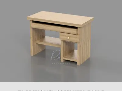 MINI TRADITIONAL COMPUTER TABLE FOR 1 12 DOLLHOUSE 3D print model