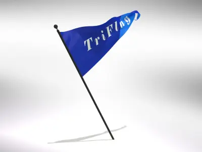 Tri-Flag - Animated Exhibition Flag Low-poly 3D model