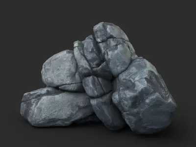 Low poly Boulder Rock 230412 Low-poly 3D model