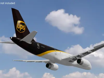  UPS Boeing 767 Cargo Plane Rigged for Cinema 4D 