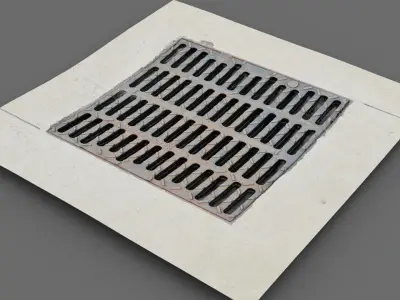 Manhole drain cover raw scan 3D model