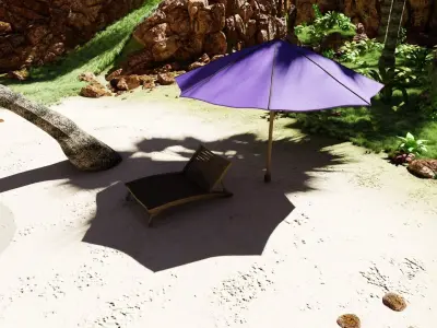 Tropical Beach Scene 3D model