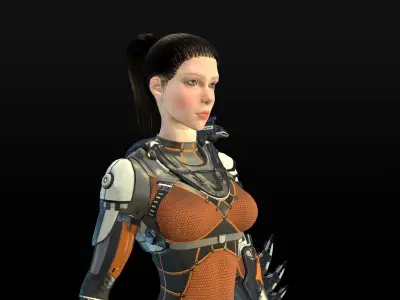 Sci Fi Girl Low-poly 3D model