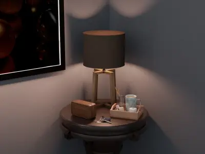 EVE side table Lamp Low-poly 3D model