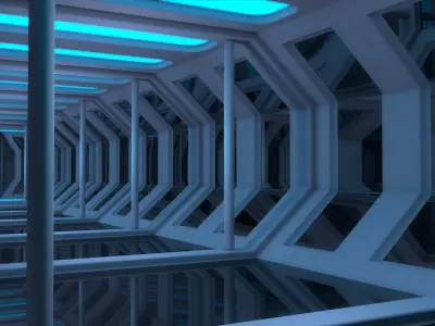 Sci Fi Corridor 3D model 34