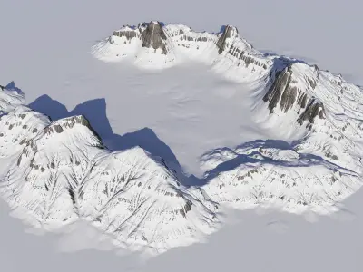 Snowy Mountain 02 3D model