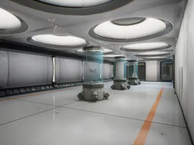 SCI-FI Laboratory Low-poly 3D model