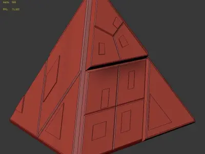 Sci Fi Pyramid Shape Triangle 1 Low-poly 3D model