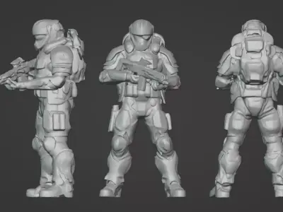 Valour Korps Soldier 3D Printable STL Miniature 3D print model