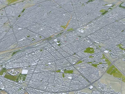 Qom Iran 20km Low-poly 3D model