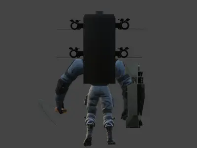 swat mutant police toilet 3D model