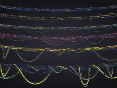 Industrial Wires set 3D model