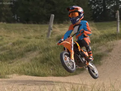  Mini Motocross Bike Child Rider Standing Pose 