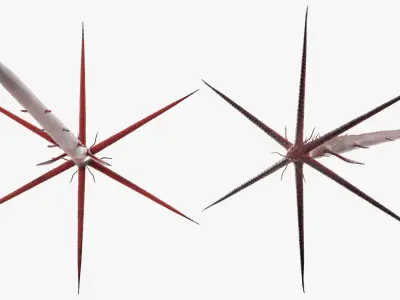  Alien Aquatic Predator with Elongated Limbs Red Rigged for Cinema 4D 