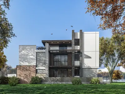 Modern two storey house 3D model