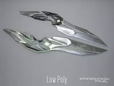sci-fi knife Low-poly 3D model
