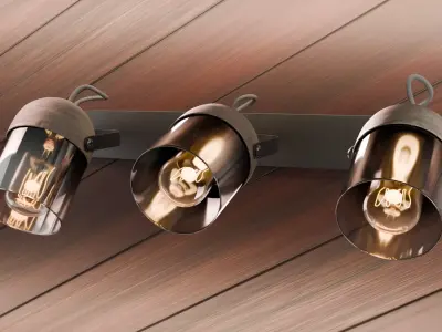 Wall lamp in loft style Low-poly 3D model