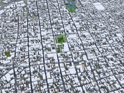 Santa Cruz de la Sierra Bolivia 50km Low-poly 3D model