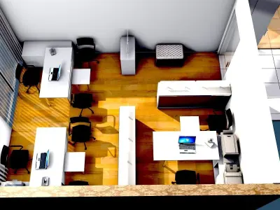 Office 1 floor plan of 3D model