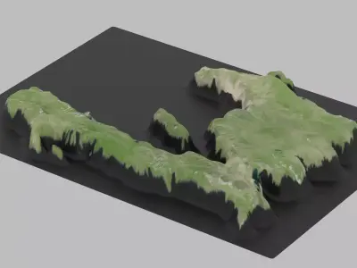 Haiti Map Country Low-poly 3D model