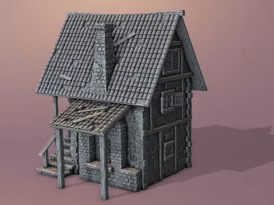 Medieval house 3D print model