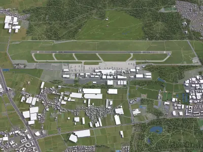 Nurnberg - Airport - NUE Low-poly 3D model