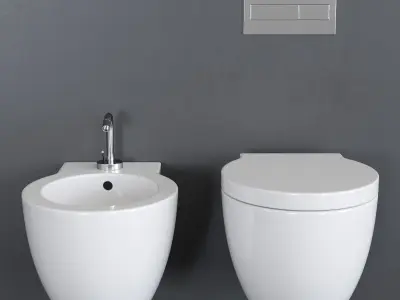 Ceramica Cielo Easy Evo Wall-Hung WC Low-poly 3D model