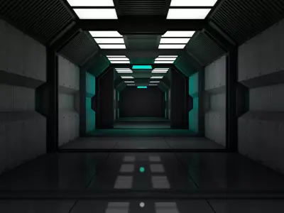 Sci Fi Corridor 3D model 65