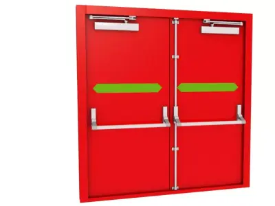 3D model Double Fire Exit Red 3D model
