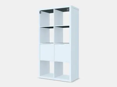 KALLAX Shelving unit with doors 4 Low-poly 3D model