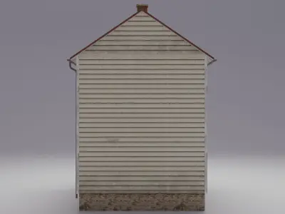 Wooden House Low Poly Game Ready 3D Model Low-poly 3D model