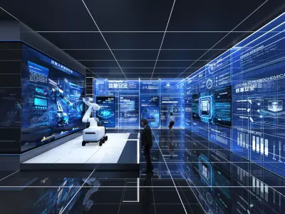  Futuristic Exhibition Interior Sci Fi Hall  Low-poly 3D model