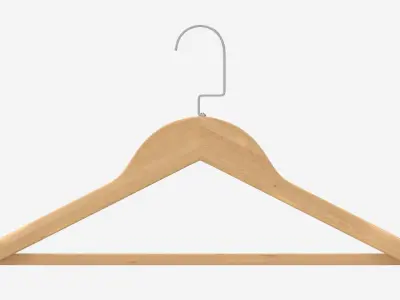 Hanger For Clothes Wooden 01 Light 3D model